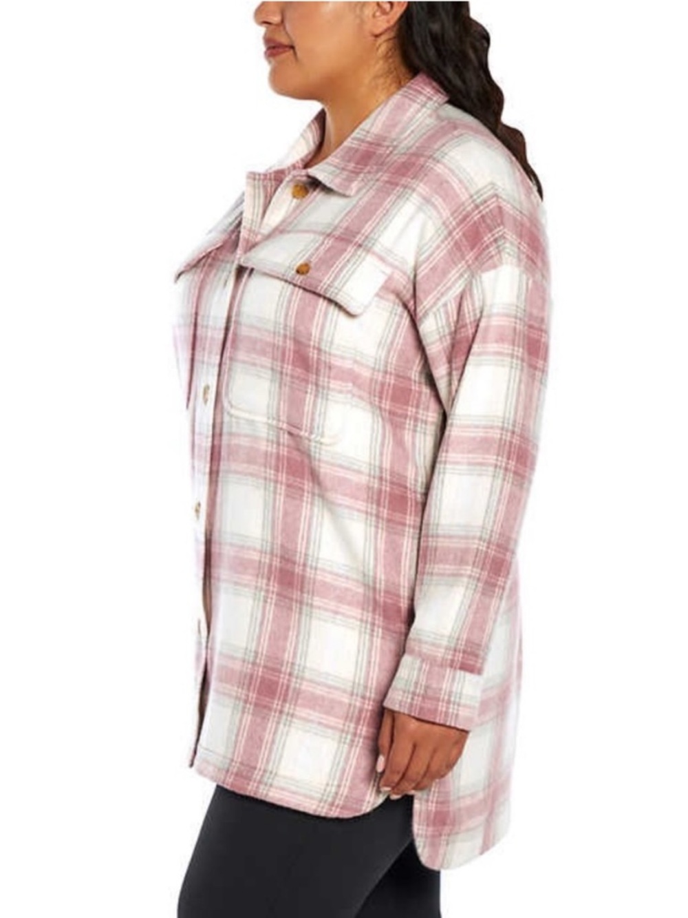 Banana Republic Pink and Cream Plaid Button-Down Shirt